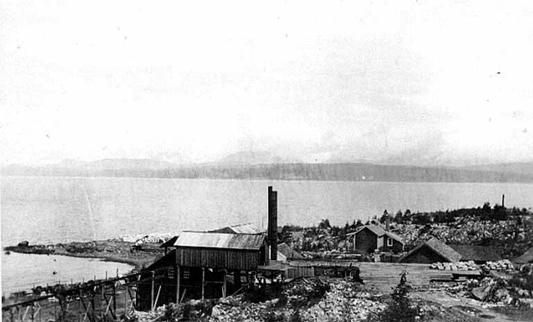 Historic photo of the Van Anda mining operation on Texada Island