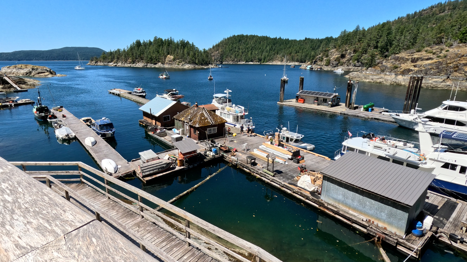 Aerial view of the Refuge Cove marina